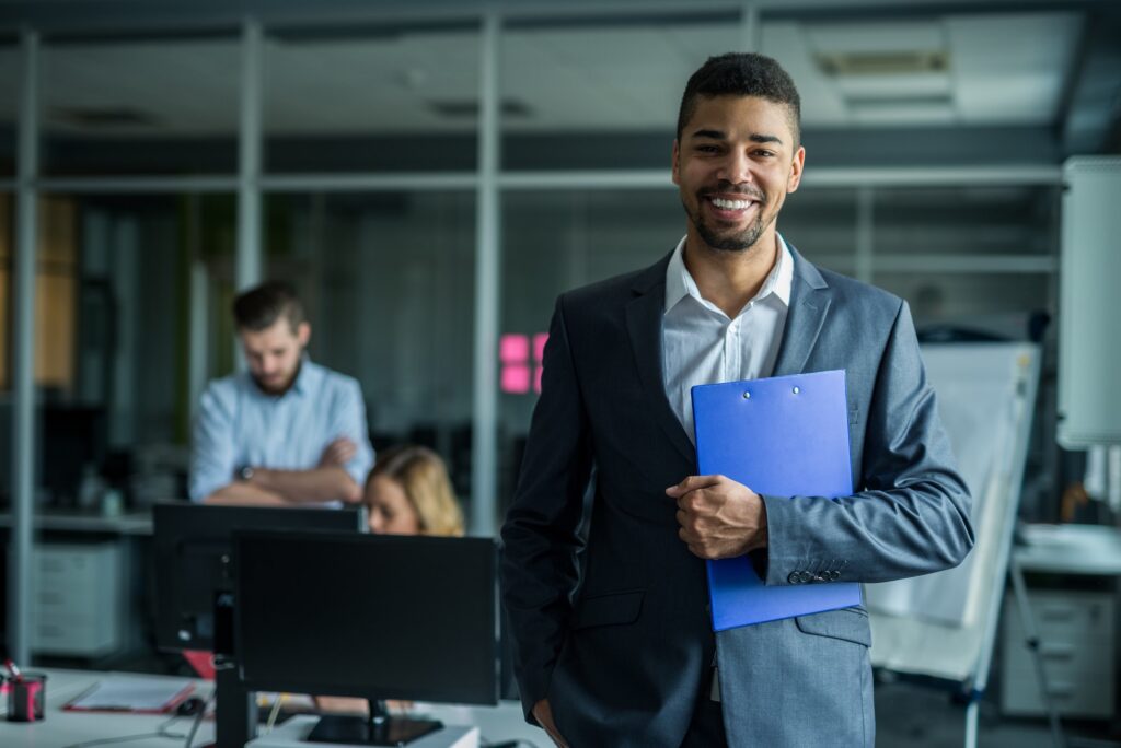 Confident african american businessman
